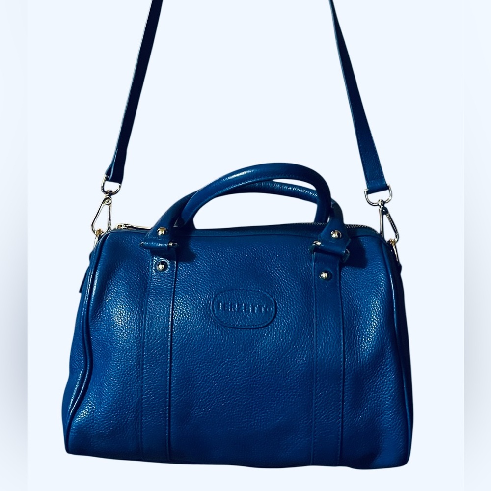 Terzetto Blue Leather Handbag